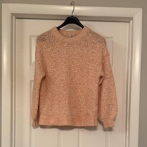 Madewell Peach Knit Crew Neck Sweater